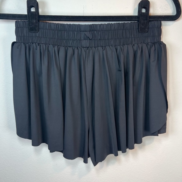 Luogongzi Women's 2 in 1 Flowy Running Shorts Black Pull On Stretch Gym Sz Large - Picture 7 of 11